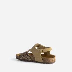 Buggy Sandales^Sandale beige cuir velours effet léopard MULTICOLORE