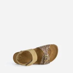 Buggy Sandales^Sandale beige cuir velours effet léopard MULTICOLORE