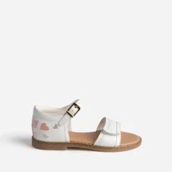 Buggy Sandales^Sandale he broderies cœurs BLANC