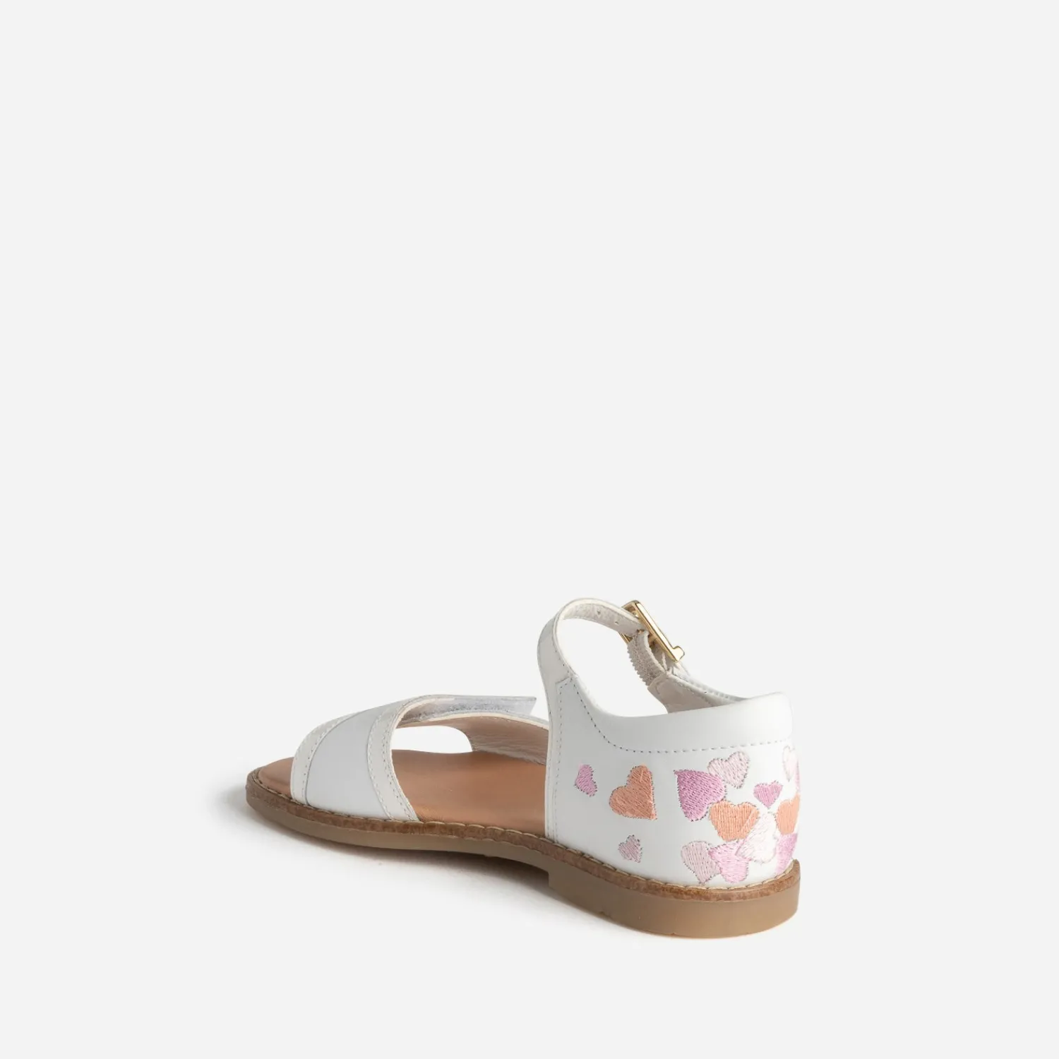 Buggy Sandales^Sandale he broderies cœurs BLANC