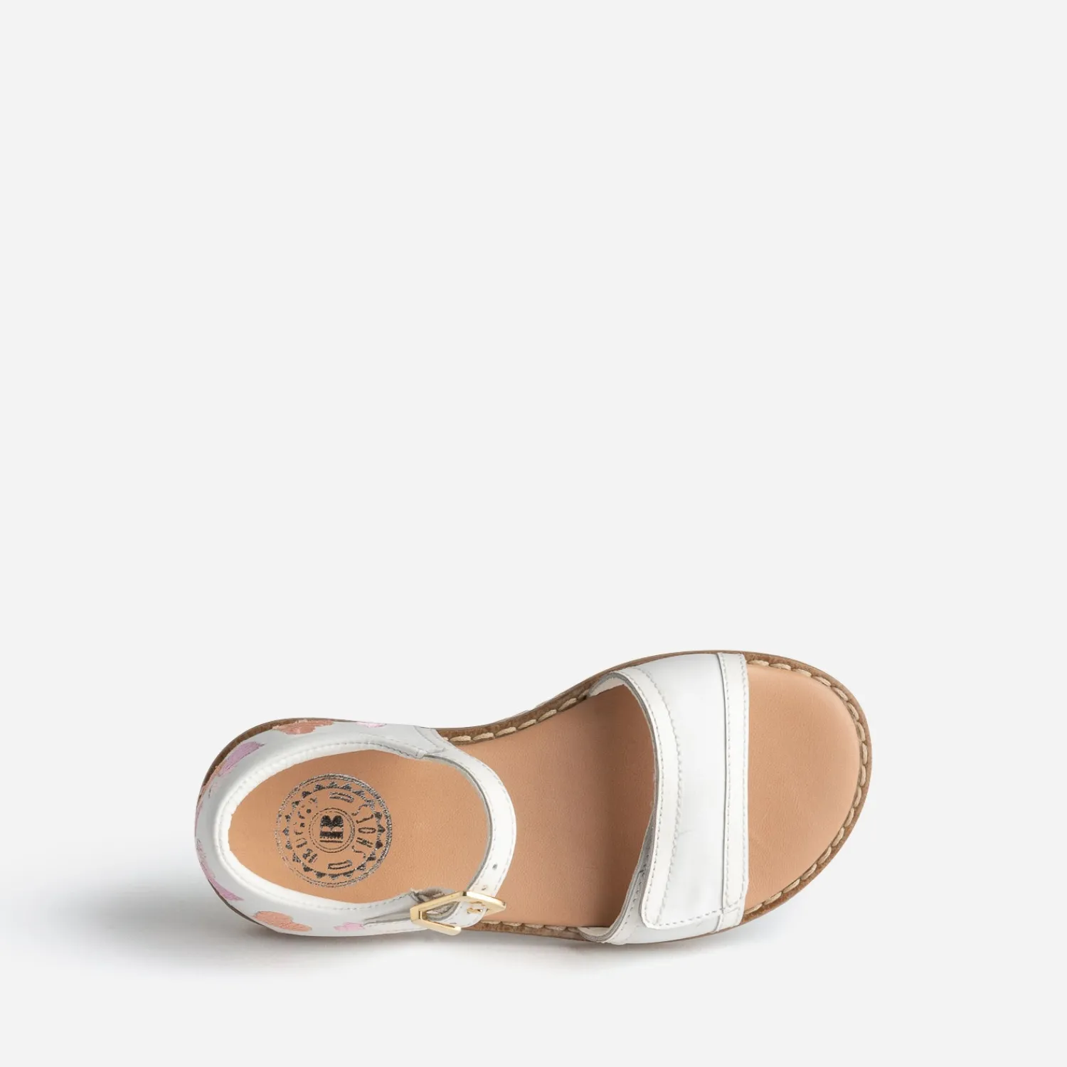 Buggy Sandales^Sandale he broderies cœurs BLANC