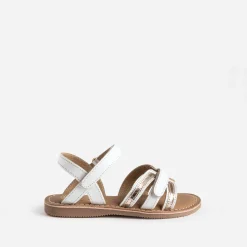 Buggy Sandales^Sandale he et dorée en cuir BLANC