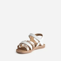 Buggy Sandales^Sandale he et dorée en cuir BLANC