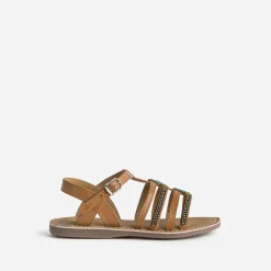 Buggy Sandales^Sandale cuir brodé perles CAMEL