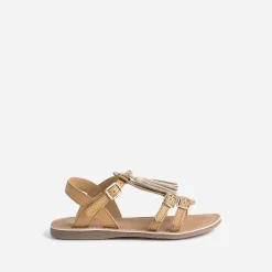 Buggy Sandales^Sandale en cuir avec pompons CAMEL