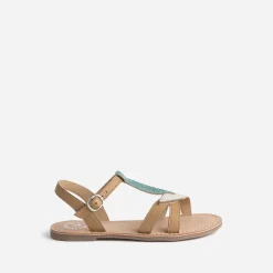 Buggy Sandales^Sandale en cuir avec brides-feuilles CAMEL