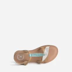Buggy Sandales^Sandale en cuir avec brides-feuilles CAMEL