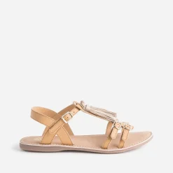Buggy Sandales^Sandale en cuir avec pompons CAMEL