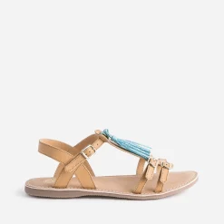 Buggy Sandales^Sandale en cuir avec pompons CAMEL