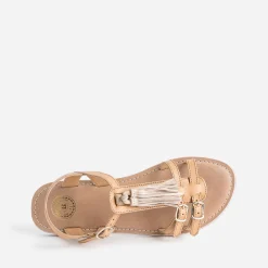 Buggy Sandales^Sandale en cuir avec pompons CAMEL