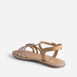 Buggy Sandales^Sandale en cuir brides tressées CAMEL