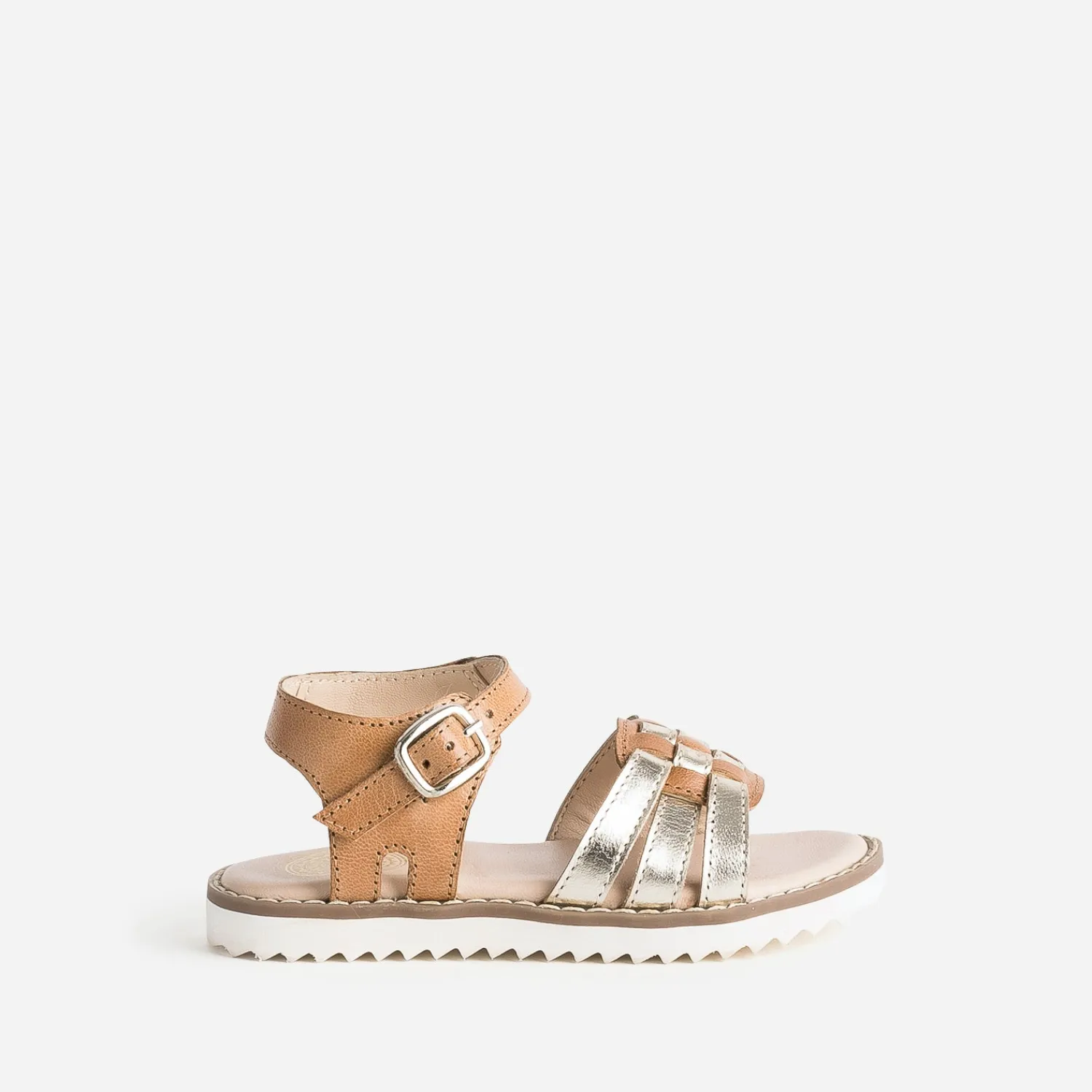 Buggy Sandales^Sandale camel et dorée cuir COGNAC