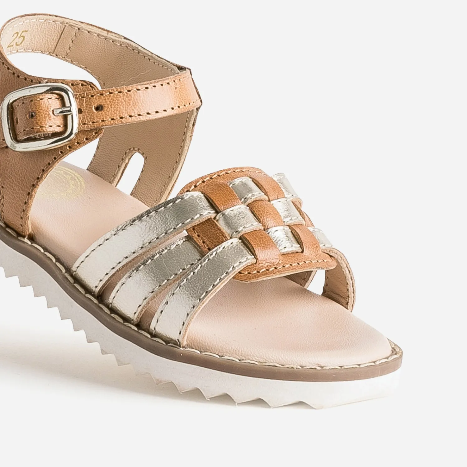 Buggy Sandales^Sandale camel et dorée cuir COGNAC