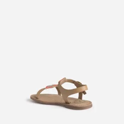 Buggy Sandales^Sandale cuir beige clair à perles OR