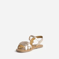 Buggy Sandales^Sandale cuir doré brides tressées ROSE