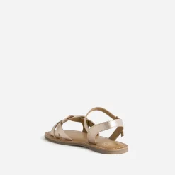 Buggy Sandales^Sandale cuir doré brides tressées ROSE