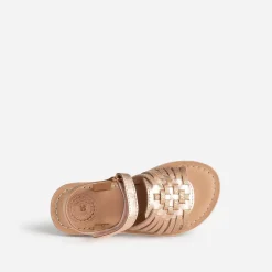 Buggy Sandales^Sandale cuivrée cuir avec tressage ROSE
