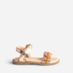 Buggy Sandales^Sandale dorée cuir bride tricolore ORANGE