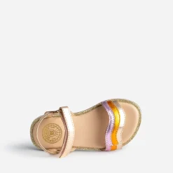 Buggy Sandales^Sandale dorée cuir bride tricolore ORANGE
