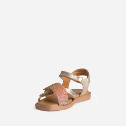 Buggy Sandales^Sandale dorée cuir bride tressée MULTICOLORE