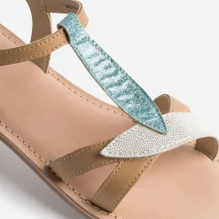 Buggy Sandales^Sandale dorée en cuir avec brides-feuilles CAMEL