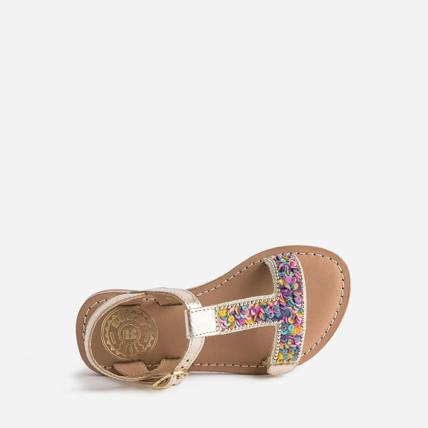 Buggy Sandales^Sandale dorée en cuir à sequins MULTICOLORE