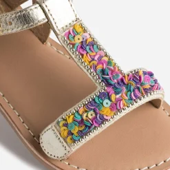 Buggy Sandales^Sandale dorée en cuir à sequins MULTICOLORE