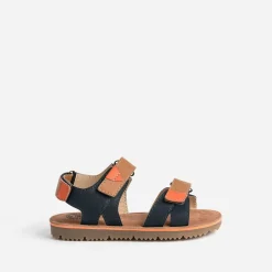 Buggy Sandales^Sandale marine, marron, orange en cuir BLEU