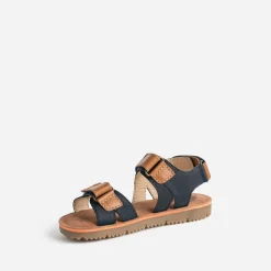 Buggy Sandales^Sandale marine, marron, orange en cuir BLEU