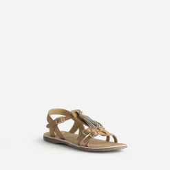Buggy Sandales^Sandale marron cuir pampilles amovibles MARRON CLAIR