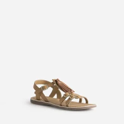 Buggy Sandales^Sandale marron cuir pampilles amovibles MARRON CLAIR
