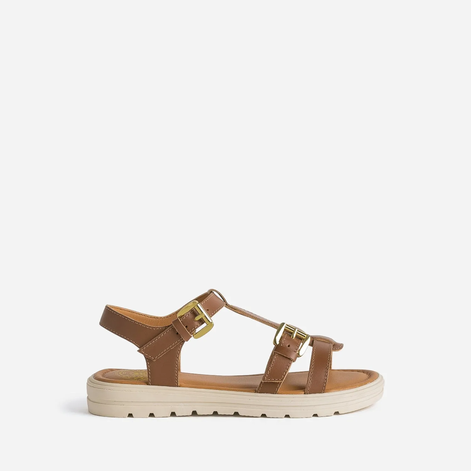 Buggy Sandales^Sandale marron cuir semelle épaisse COGNAC