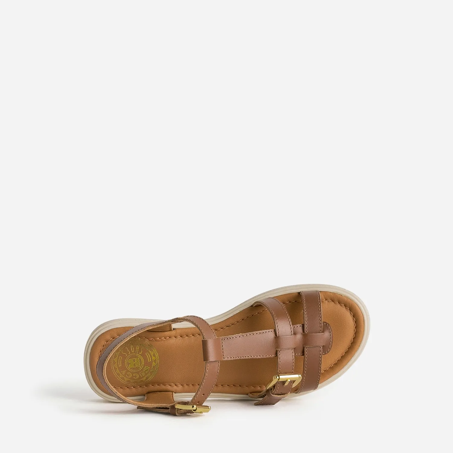 Buggy Sandales^Sandale marron cuir semelle épaisse COGNAC