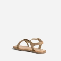 Buggy Sandales^Sandale marron en cuir velours avec feuilles OR