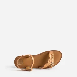 Buggy Sandales^Sandale en cuir velours avec feuilles ORANGE
