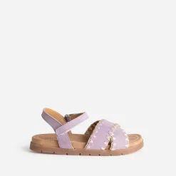 Buggy Sandales^Sandale parme cuir velours brodé VIOLET