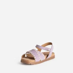 Buggy Sandales^Sandale parme cuir velours brodé VIOLET