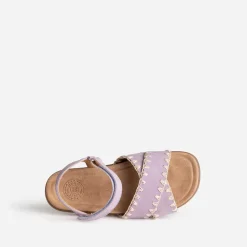 Buggy Sandales^Sandale parme cuir velours brodé VIOLET