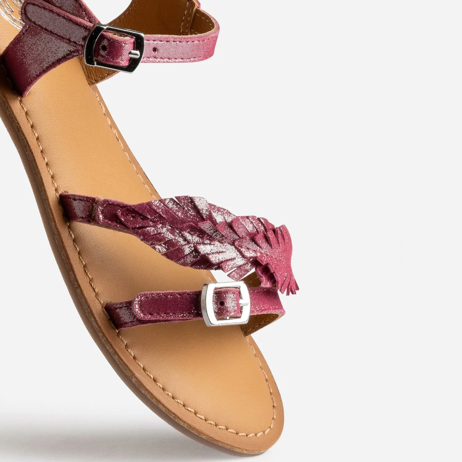 Buggy Sandales^Sandale cuir velours avec feuilles ROSE