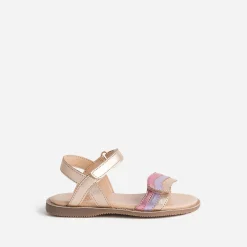 Buggy Sandales^Sandale rose cuivré cuir bride tricolore MULTICOLORE