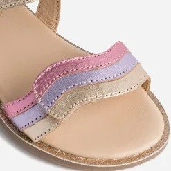 Buggy Sandales^Sandale rose cuivré cuir bride tricolore MULTICOLORE