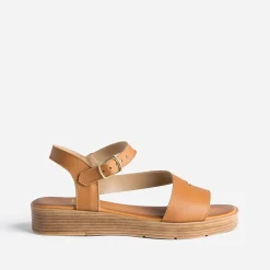 Eram Sandales^Sandale en cuir CAMEL