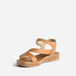 Eram Sandales^Sandale en cuir CAMEL