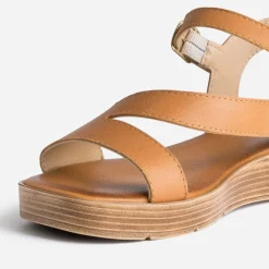 Eram Sandales^Sandale en cuir CAMEL