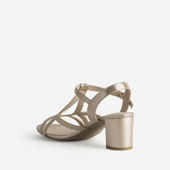 Caprice Sandales^Sandale dée cuir effet python verni OR