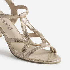 Caprice Sandales^Sandale dée cuir effet python verni OR