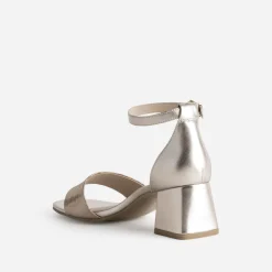 Caprice Sandales^Sandale noire cuir effet python verni OR