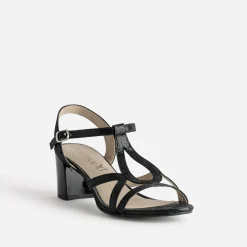 Caprice Sandales^Sandale e cuir effet python verni NOIR