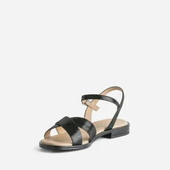 Caprice Sandales^Sandale e en cuir effet python NOIR