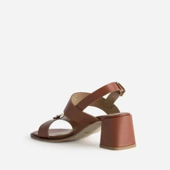 Eram Sandales^Sandale cuir détail bijou COGNAC